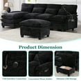 thumbnail image 5 of MOONMIS 106" U Shape Sectional Sofa Cloud Couch for Living Room, Upholstery Comfy Modular Sofas, 4 Seat Chenille U-Shaped Sleeper Sofa with Chaise Lounge, Ottoman & Pillows, 5 of 6