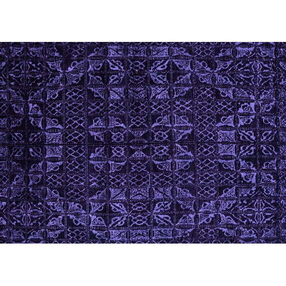 Ahgly Company Indoor Rectangle Abstract Purple Modern Area Rugs, 2' x 5'