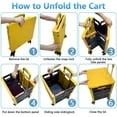 thumbnail image 2 of Foldable Utility Cart Folding Portable Rolling Crate Handcart Shopping Trolley Wheel Box with Lid Wear-Resistant Noiseless 360°Rotate Wheel for Travel Shopping Moving Storage Office Use (Yellow), 2 of 17