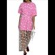 thumbnail image 1 of Vestido Maxi Informal de Vacaciones para Mujer, con Cuello Redondo, Suelto, de Empalmada y Estampado de Amor. Rosa y Cinturón Talla Única, 1 of 8