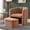 Khaki, variant on Romorgniz Barrel Chair with Storage Ottoman, Teddy Fleece Barrel Accent Chair & Footrest Set Comfy Ergonomic Shell Back with Lumbar Support, Khaki