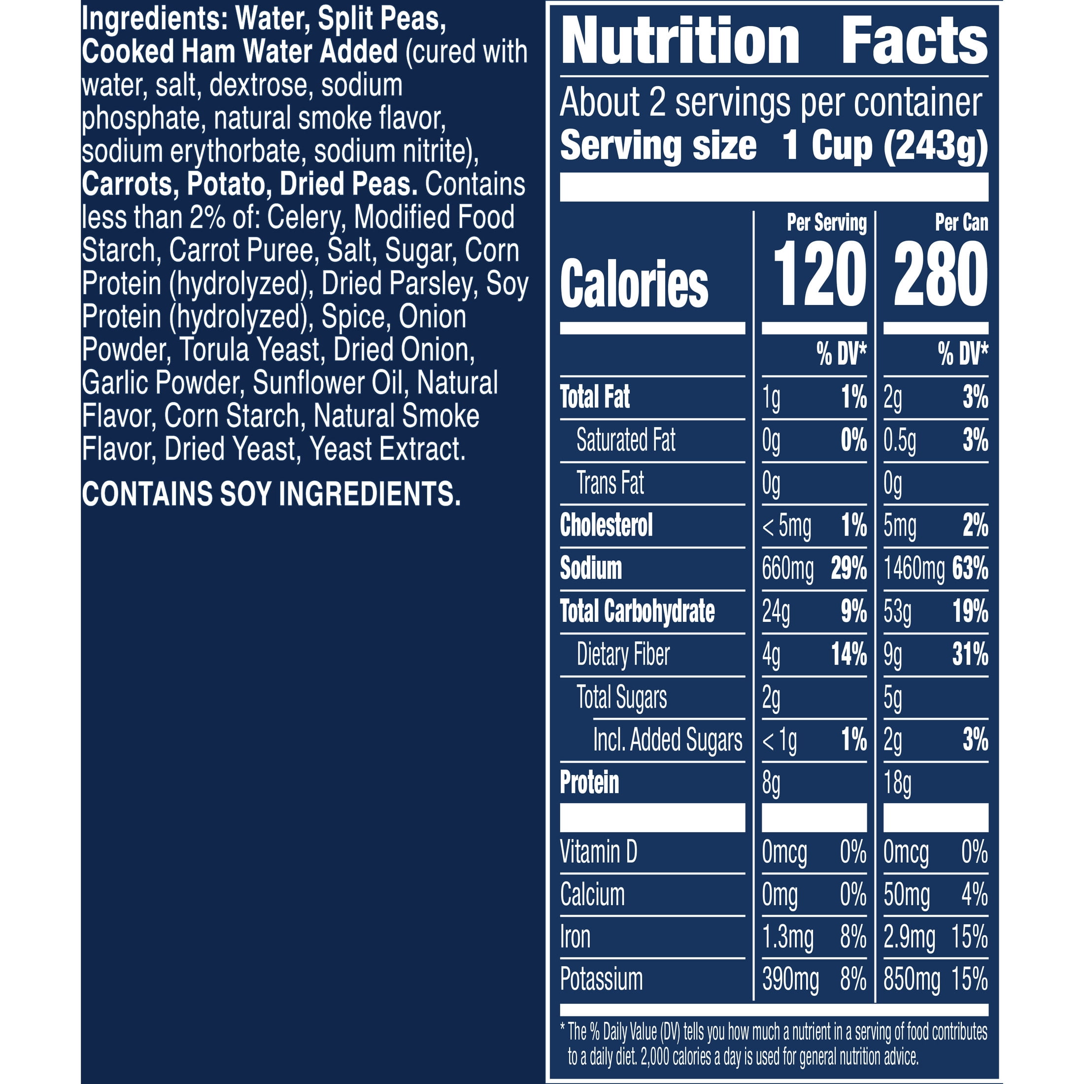 (2 pack) Progresso Split Pea with Ham Soup, Traditional Canned Soup, Gluten Free, 19 oz