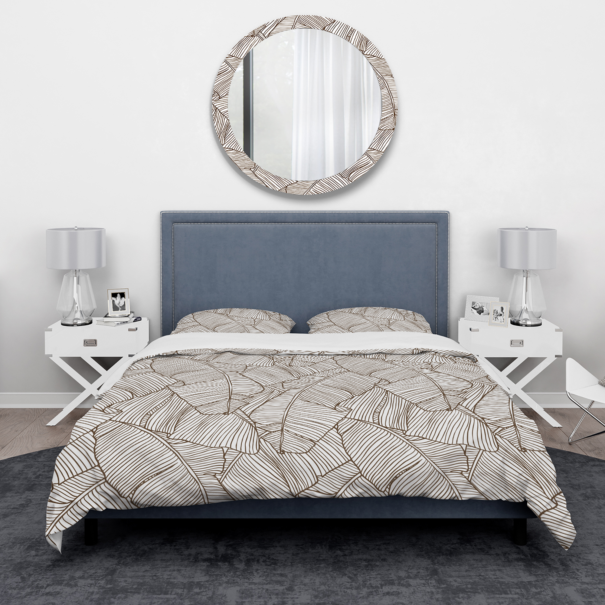 Designart 'Leaves of Palm Tree' Tropical Duvet Cover Set