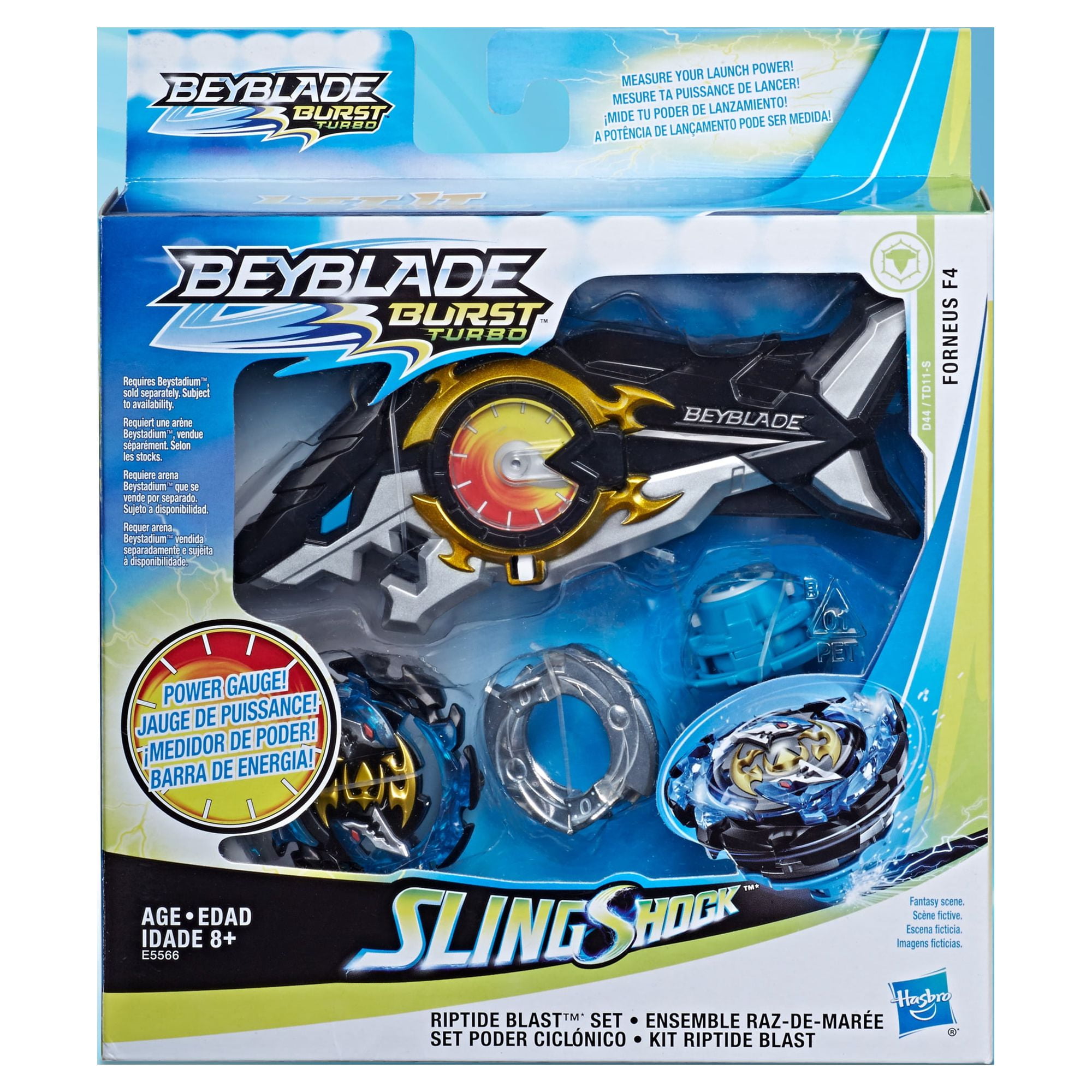 BEYBLADE Burst Turbo Slingshock Typhon T4 Starter Pack – Battling Top &  Right/Left-Spin Launcher, Age 8+