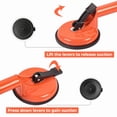 thumbnail image 3 of Dawot Glass Suction Cup, 2 Pack 4.65in Vacuum Suction Cups 176lbs Load Capacity Heavy Duty Industrial Tile Suction Cup to Lift Large Glass for Window Replacement（Orange）, 3 of 7