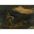 thumbnail image 2 of Arthur Hughes 14x11 Black Ornate Wood Framed Double Matted Museum Art Print Titled: Study for Sir Galahad - the Quest for the Holy Grail, 2 of 5