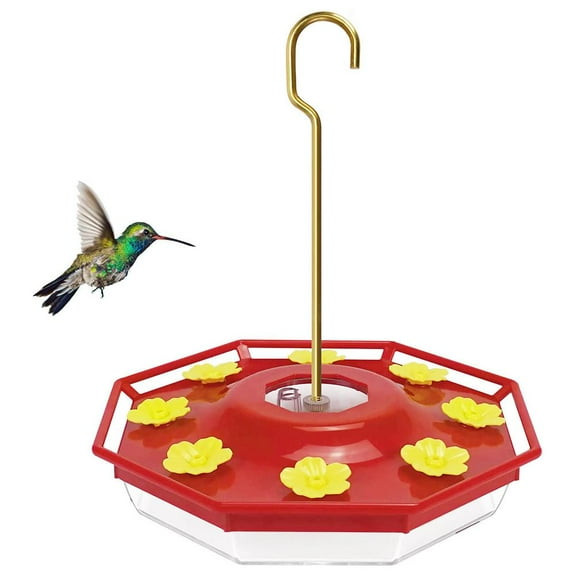 Chummist Chummist Hummingbird Feeder Outdoor Hanging with 8 Feeding Ports and Red Flowers