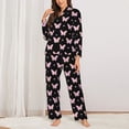 thumbnail image 2 of Fotbe Gradient Butterfly Conjunto de Pijama de Manga Larga para Mujer con Estampado, Ropa de Dormir de 2 Piezas, Conjunto de Casa Suave y Cómodo con Bolsillos-XX-Large, 2 of 7