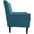 thumbnail image 3 of Pemberly Row Modern Traditional Fabric Lounge Chair in Teal Blue, 3 of 4