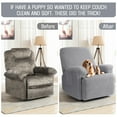 thumbnail image 3 of TAOCOCO 4 Pieces Stretch Recliner Slipcover, Jacquard Recliner Chair Cover Furniture Protector for Pet, Kids Dusty Gray, 3 of 10