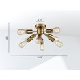 thumbnail image 2 of Sputnik Chandelier Sphere - Flush Mount Ceiling Light with 8 Socket - Hanging Light - Mid Century Lighting - Vintage Pendant Chandelier, 2 of 3