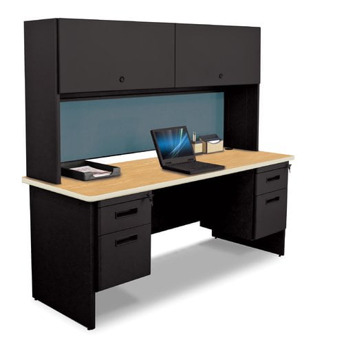 Marvel Office Furniture Pronto Flipper Door and Lock Computer Desk with Hutch