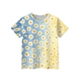 thumbnail image 3 of Grblisyd Girls Shirts Kids Cute Daisy Print Summer Tops Casual Loose Short Sleeve Crewneck Tees 10-12 Years, 3 of 4