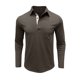 thumbnail image 3 of pstuiky Camisas para hombre de manga larga, Camiseta informal de manga larga para hombre, color liso, con solapa, estilo retro. Tops de talla grande para hombre xxl, 3 of 7