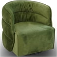 thumbnail image 4 of Green Velvet Swivel Chair for Living Room, Modern Accent Chair with Mid-Century Design, Fully Assembled Office Chair, Soft Upholstered Reading Chair, 4 of 9