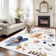 thumbnail image 2 of Blue Yellow Flowers Area Rugs 5'x7', Washable Small Throw Rugs for Laundry Room Playroom, Spring Summer Garden Wildflowers Indoor Outdoor Rug Non-Slip Low Pile Carpet Runner Reversible Floor Mats, 2 of 8