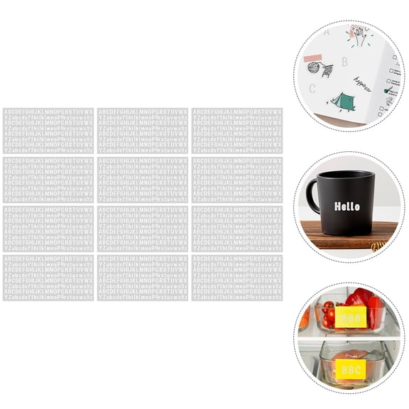 FESTFENDS 12 Sheets White PVC Waterproof Decal Letter Stickers DIY Design General Users
