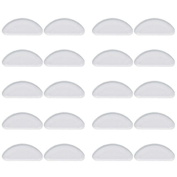 Almohadillas adhesivas de silicona para la nariz de los anteojos - 50 pares de almohadillas para la nariz para anteojos (transparente)