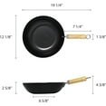 thumbnail image 3 of TrueCraftware- 12" Non-Stick Carbon Steel Wok Pan with 7-1/4" Wood Handle- Flat Bottom Cookware Chinese Wok Stir Fry Pans Traditional Woks Grilling Frying Steaming For Authentic Asian Food, 3 of 5
