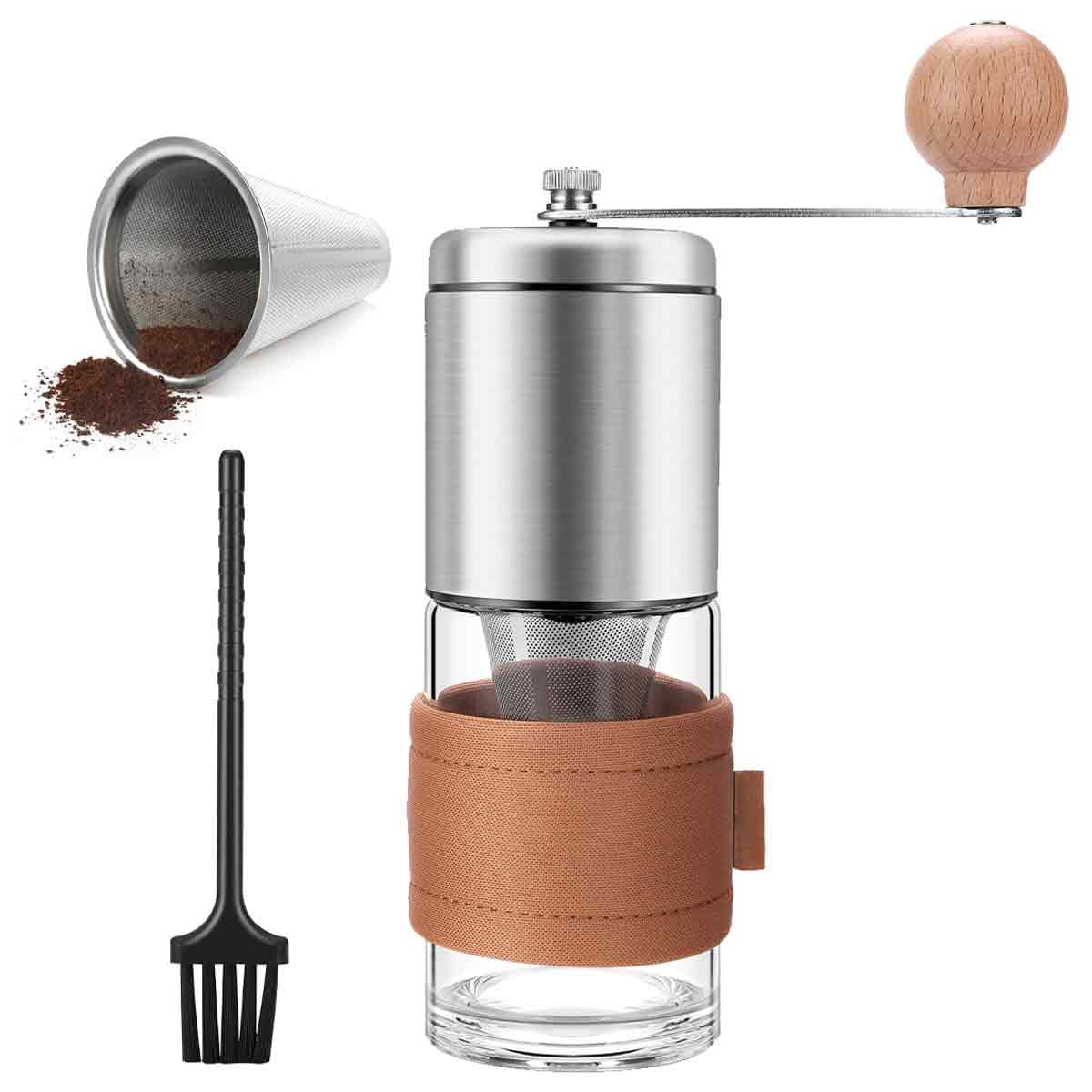 Connoisseur's Choice Manual Coffee Grinder, Stainless Steel Construction,  Non-Dulling Ceramic Burr For Precise Grinds, Durable & Detachable, Includes  Cleaning Brush And Compact Design For Portability - Walmart.ca