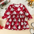 thumbnail image 4 of MIASHUI Robe de Fête pour Filles Tout-Petits avec Manches Longues et Illustrations de Père Noël Rouge, 3-4 Ans, 4 of 8