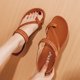 thumbnail image 1 of Sandalias de verano para mujer, sandalias planas sin cordones, zapatos romanos de cristal, sandalias informales con punta abierta Wmkox8yii  nm7965, 1 of 9