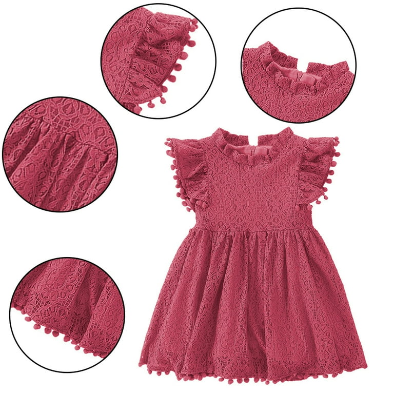 MXIEZI Girls Summer Dress Kids Short Sleeve Party Dress