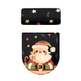 thumbnail image 5 of HELLHERO Father Christmas Toilet Lid Cover Set Elastic Bottom 2-Piece Machine Washable Easy to Clean for Bathroom Home, 5 of 8