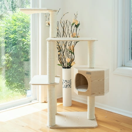 UPC: 0815481011588 | Armarkat 54-in real wood Cat Tree & Condo Scratching Post Tower  Wood