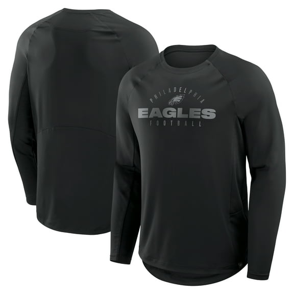 Men's Fanatics Black Philadelphia Eagles Coverage Scheme Long Sleeve T-Shirt