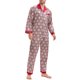 thumbnail image 5 of INSPIRAR CHIC Conjunto de Pijamas de 2 Piezas para Hombre, Camisón de Botones con Estampado, Patrón Casual, M Rojo Gris, 5 of 6