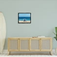 thumbnail image 3 of Stupell Industries Vivid Blue Beach Water Waves Coastline Hut Photograph Metallic Gold Floating Framed Canvas Print Wall Art, Design by Jeff Poe Photography, 3 of 5