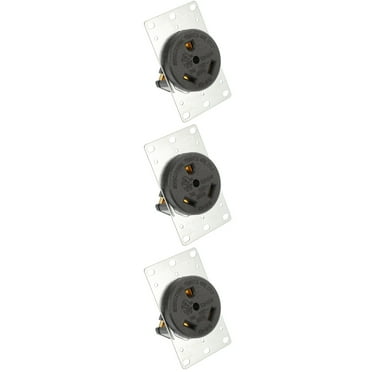 Set of 3 30 Amp Rv Outlet Receptacle for Travel Accessories Sockets Industrial Abs