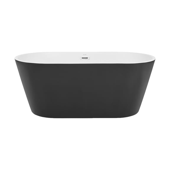Reims 60" Freestanding Bathtub Matte Black and Matte White