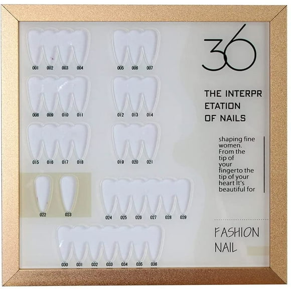 Nail Color Display Book Colored Nail Tip Sample Showing Board 36 Color Fingernail Template Showcase Manicure Supplies for Home Store