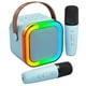 thumbnail image 1 of Máquina de karaoke Peski portátil Bluetooth con 2 micrófonos, color azul, 1 of 6