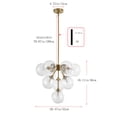 thumbnail image 4 of 10-Light Ceiling Light with Glass Shade, 20.47 inch Modern Adjustable Pendant Light Fixtures for Dining Room, Living Room. Restaurant, 4 of 8