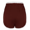 thumbnail image 3 of High Waisted Yoga Shorts 2PCS Solid Color Shorts for Women Casual Loose Comfy Elastic Waist Drawstring Yoga Athletic Short Pants Trendy Beach Shorts with Pockets Wine M, 3 of 5