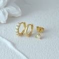 thumbnail image 3 of 925 Sterling Silver Opal Set Earrings Hoop Earrings Earstuds Birthday Mothers Day Bridesmaid Christmas Gifts, 3 of 6