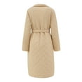 thumbnail image 4 of ShomPort Women Full Length Puffer Jacket with Belt Spring and Winter Fashion Warm Quilted Long Padded Coat (Khaki), 4 of 4