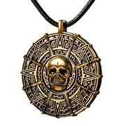 SYNCFUN Halloween Pirate Coin Necklace Accessories for Women Men,Skull Head Necklace for Halloween Costume Jewelry Accessory,Halloween Jewelry