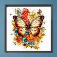 thumbnail image 2 of Pintura de diamante 5D DIY, kit de mariposa con borde de taladro redondo completo, decoración, 40x40cm, rojo FLhrweasw Nuevo, 2 of 9
