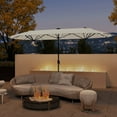 thumbnail image 2 of Costway 13FT Double-sided Patio Umbrella with Solar Lights Crank Handle Umbrella Base Beige, 2 of 10