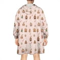 thumbnail image 2 of Wearable Oversized Blanket,Pink Christmas Gingerbread House Pattern Wearable Blanket Hoodie for Adults,Cozy Hooded Blankets with Super Pockets,Super Warm Fuzzy Pullover for Women & Men, 2 of 6