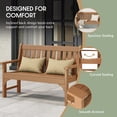 thumbnail image 3 of WestinTrends Malibu Outdoor 2-Person All-Weather HDPE Front Porch Garden Bench, Teak, 3 of 12