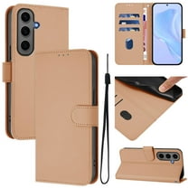 Compatible with Samsung Galaxy A16 5G Wallet Case with RFID Blocking Credit Card Holder, PU Leather Folio Flip Kickstand Protective Shockproof Anti-fall Phone Case Cover Women Men,Nude