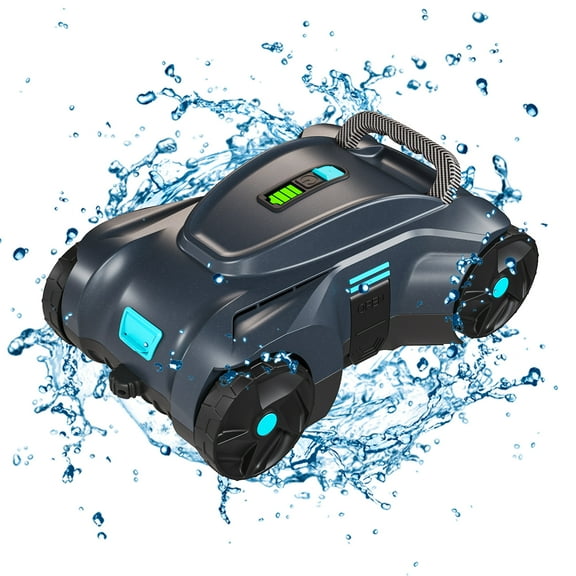Ktaxon Cordless Robotic Pool Cleaner, Automatic Pool Vacuum 100mins Running Time, 2H Fast Charging, LED Indicator, Ideal for Flat Above Pools up to 1,076 Sq.ft