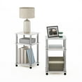 thumbnail image 7 of Furinno Just 3-Tier Turn-N-Tube End Table, 2-Pack, White Oak/Chrome, 7 of 7