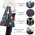 thumbnail image 5 of 5 Pack Foldable Shopping Bag,Neon Halloween Pattern Reusable Grocery Bags with Pockets,Large Reusable Tote Bags with Handles Waterproof & Lightweight, 5 of 6