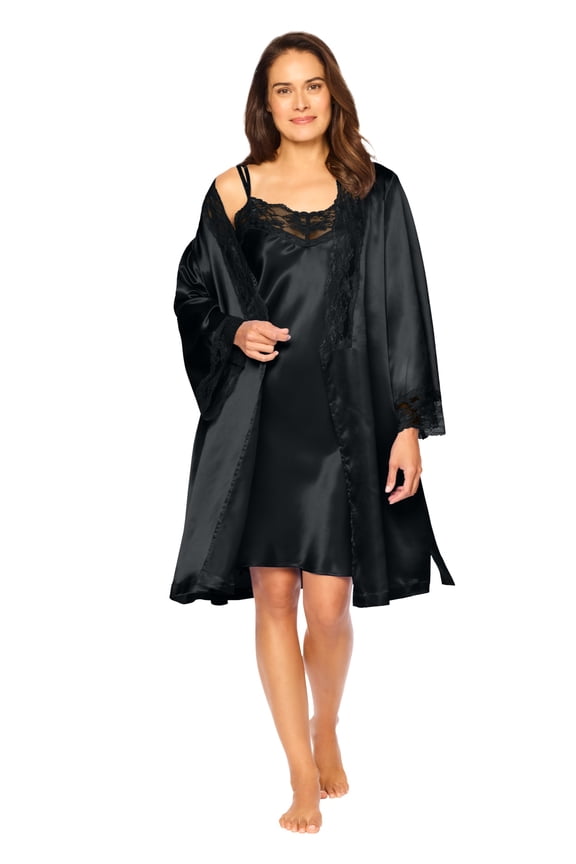 Plus Size The Luxe Satin Short Peignoir Set